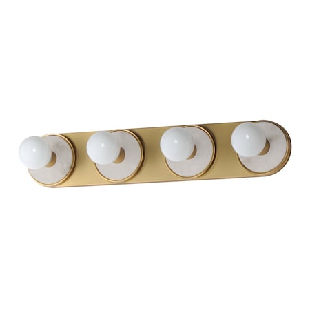 Maxim Lighting Hollywood Stone 4-Light Sconce, Whit Alabaster/Natural Aged Brass 26094WANAB